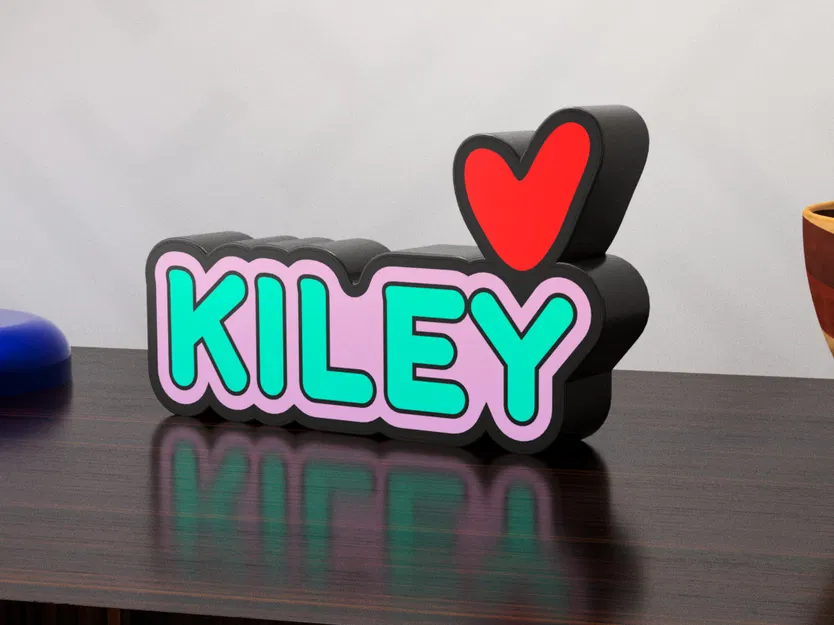 Hộp đèn LED/WLED phát sáng tên Kiley (lightbox diffuser 2 màu) - Image 1