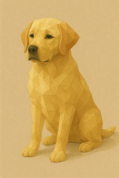 Chó Labrador Retriever Low Poly - Image 1