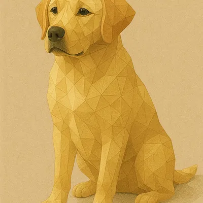 Chó Labrador Retriever Low Poly
