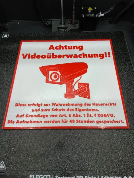 Bảng thông báo giám sát video (Đức) – Schild Videoüberwachung Deutsch - Image 1