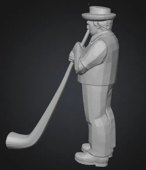 Alpenhorn_Carving – Chạm khắc người thổi Alphorn Appenzeller - Image 1