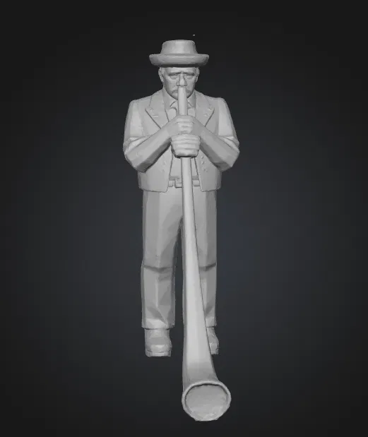 Alpenhorn_Carving – Chạm khắc người thổi Alphorn Appenzeller - Image 2