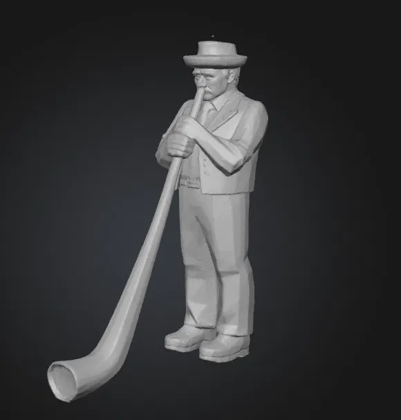 Alpenhorn_Carving – Chạm khắc người thổi Alphorn Appenzeller - Image 3