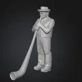 Alpenhorn_Carving – Chạm khắc người thổi Alphorn Appenzeller - Thumbnail 3