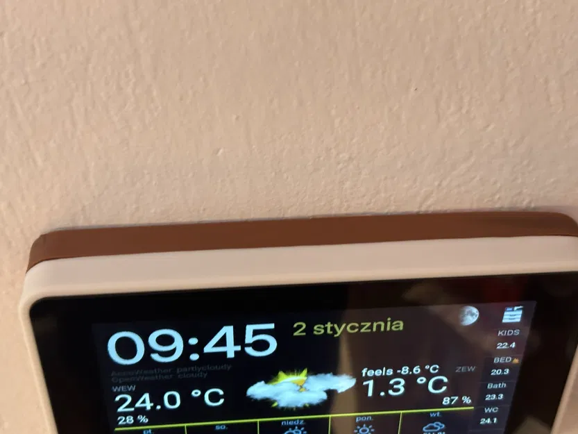 Vỏ LCD kèm công tắc - Gắn tường (nghiêng 5°) cho LCD-7B-ESP32-S3-Touch - Image 2