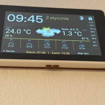 Vỏ LCD kèm công tắc - Gắn tường (nghiêng 5°) cho LCD-7B-ESP32-S3-Touch