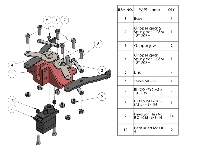 Kẹp Servo In 3D (3D Printed Servo Gripper) - Image 17