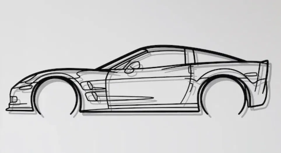 Tranh Treo Tường Silhouette Chevrolet Corvette C6 ZR1 - Image 1