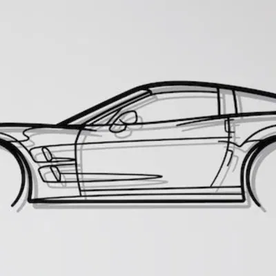 Tranh Treo Tường Silhouette Chevrolet Corvette C6 ZR1
