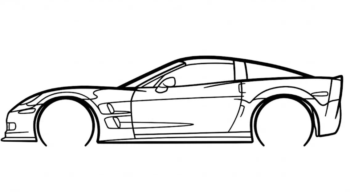Tranh Treo Tường Silhouette Chevrolet Corvette C6 ZR1 - Image 2