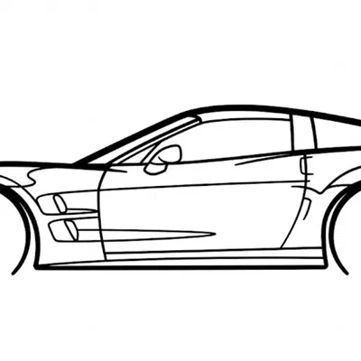 Tranh Treo Tường Silhouette Chevrolet Corvette C6 ZR1