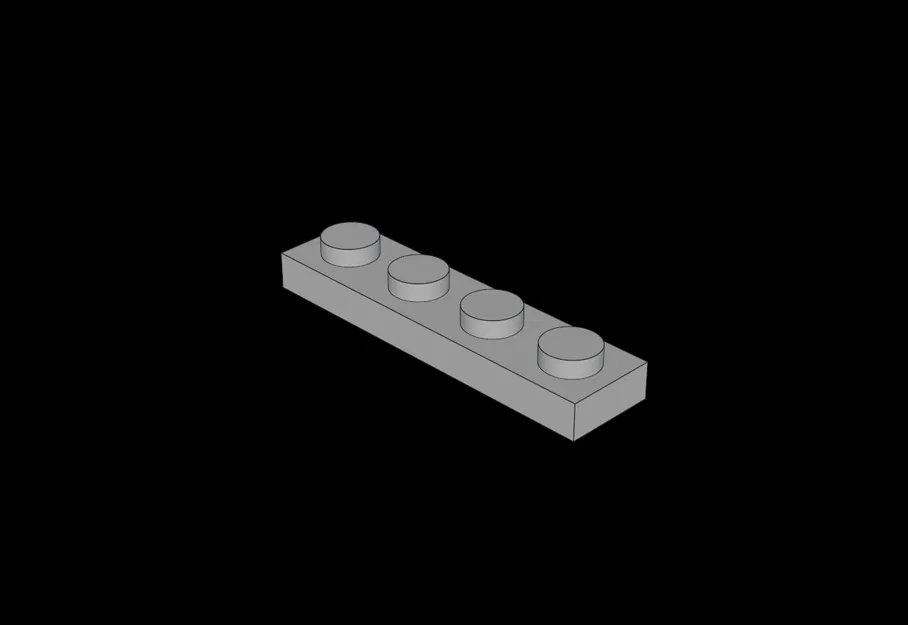 Plate Lego Compatible (3710.dat) 1 x 4 - Image 1