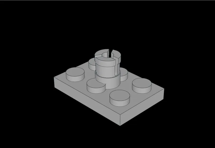Lego Compatible (3462.dat) Plate 2 x 3 with Rotor Holder – Tương thích Lego - Image 1