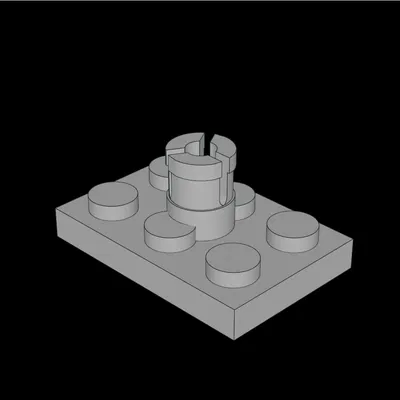 Lego Compatible (3462.dat) Plate 2 x 3 with Rotor Holder – Tương thích Lego
