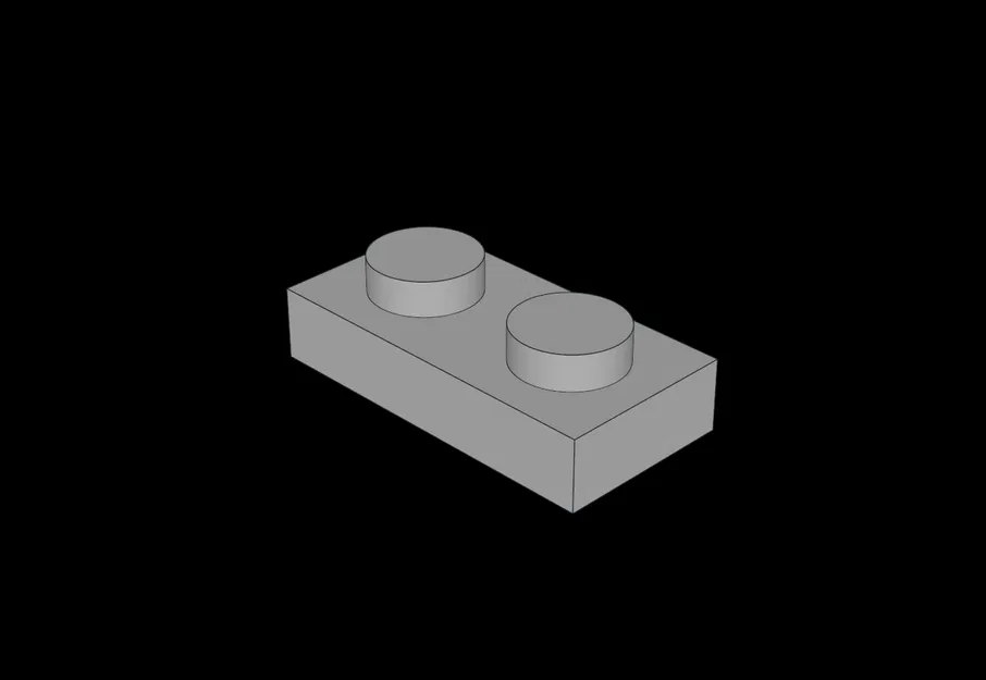 Plate 1 x 2 tương thích LEGO (3023.dat) - Image 1