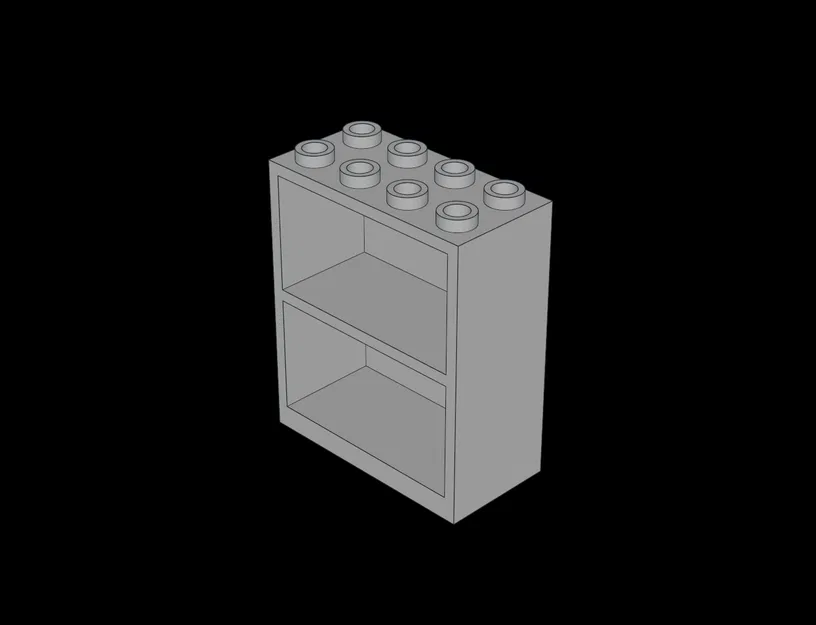 Kệ sách container tương thích LEGO (1.dat) 2 x 4 x 4 - Image 1