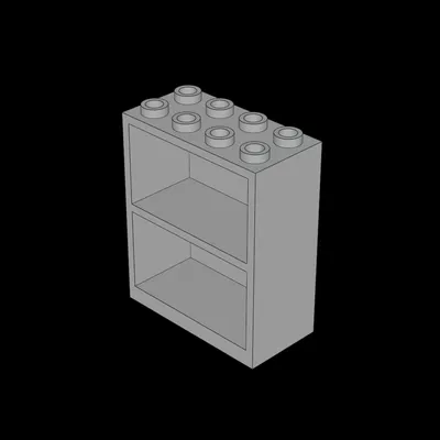 Kệ sách container tương thích LEGO (1.dat) 2 x 4 x 4