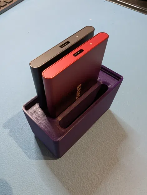 Khay Gridfinity đựng SSD Samsung T7 (2x1) - Footprint tối thiểu - Image 1