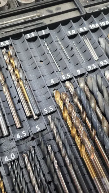 Khay sắp xếp mũi khoan Gridfinity (Gridfinity drill organizer) - Image 1