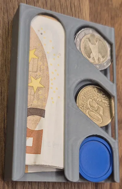 Ví đơn giản có ngăn đựng xu và tiền giấy - Image 2