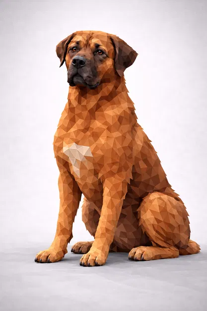 Chó Tosa Inu Low Poly - Image 1