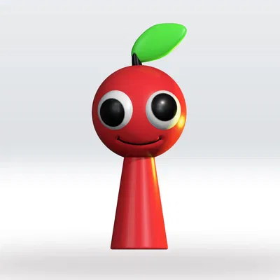 Sprunki OC Apple STL file 3D Model 3mf Multicolor Fanart