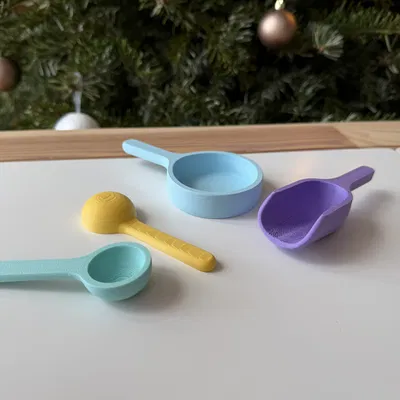 Montessori Scoops – Bộ muỗng xúc Montessori (3 loại) in 3D