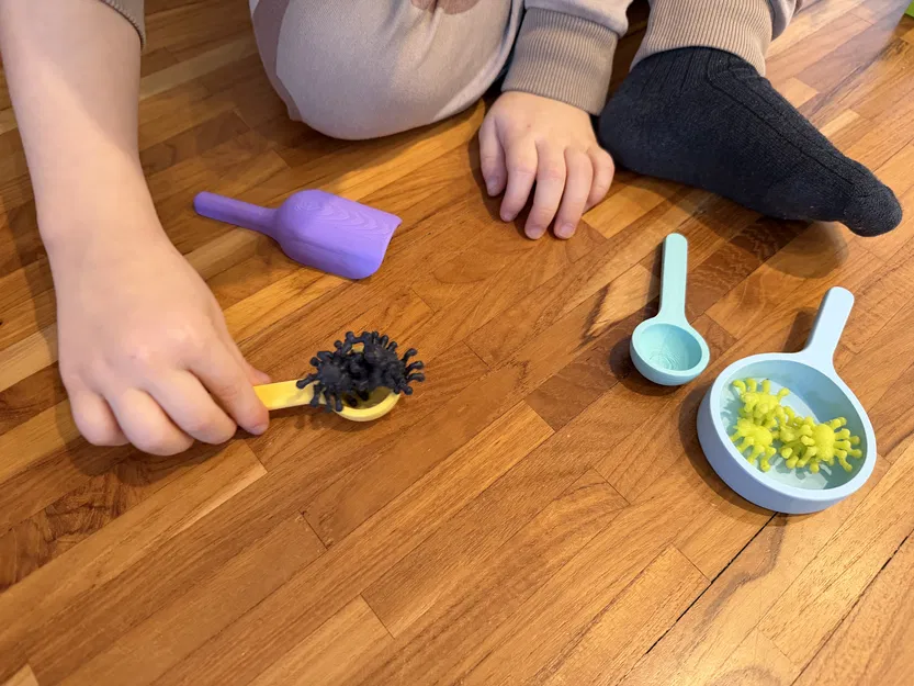 Montessori Scoops – Bộ muỗng xúc Montessori (3 loại) in 3D - Image 2