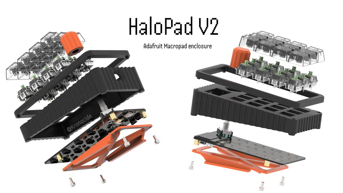 HaloPad V2 (Vỏ Adafruit Macropad) – Enclosure in 3D - Image 5