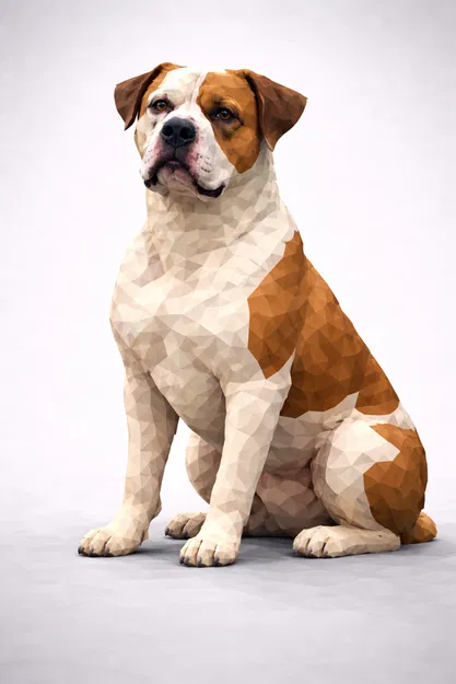 Chó American Bulldog Low Poly - Image 1