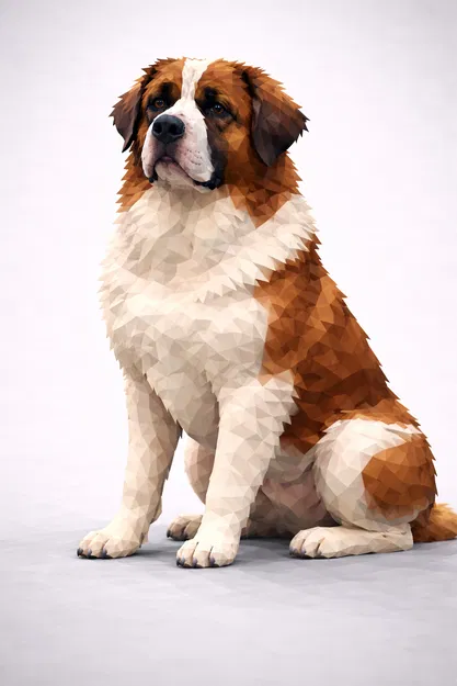 Chó canh gác Moscow Low Poly - Image 1