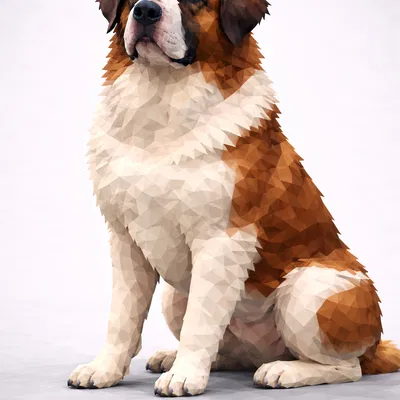 Chó canh gác Moscow Low Poly