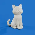 Sitting Cat – Mẫu mèo ngồi cartoon 3D dễ thương - Thumbnail 2