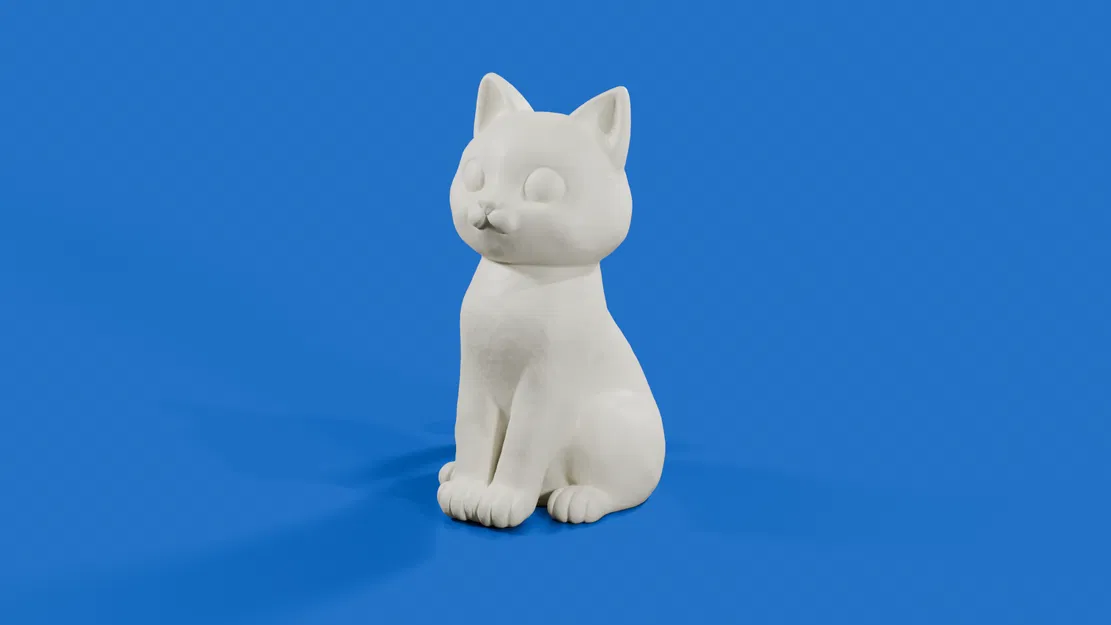 Sitting Cat – Mẫu mèo ngồi cartoon 3D dễ thương - Image 3