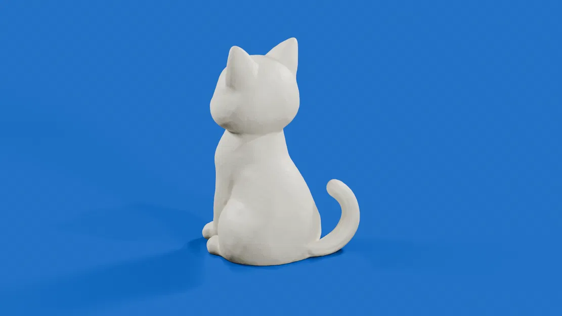 Sitting Cat – Mẫu mèo ngồi cartoon 3D dễ thương - Image 4