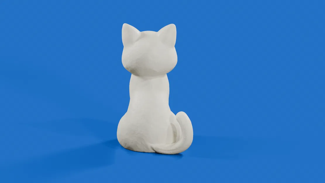 Sitting Cat – Mẫu mèo ngồi cartoon 3D dễ thương - Image 5