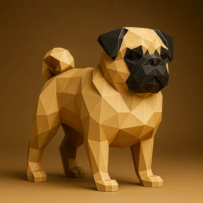Chó Pug (Low-poly) - Dog - Pug