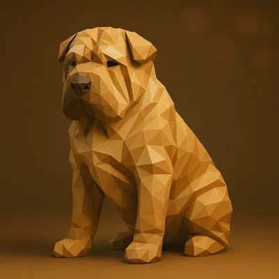 Chó Shar Pei (Low-poly) – Dog - Shar Pei