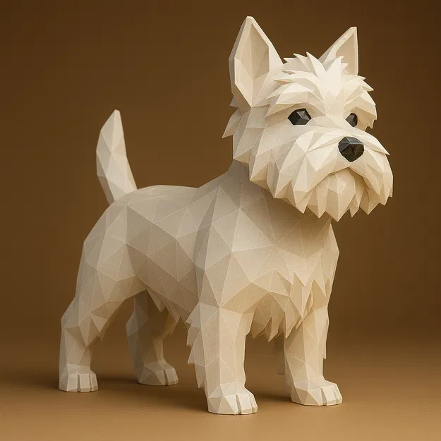 Chó Westie (West Highland White Terrier) low-poly – Dog - Westies - Image 1