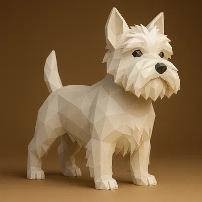 Chó Westie (West Highland White Terrier) low-poly – Dog - Westies