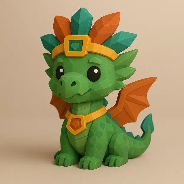 Mini Aztec Dragon – Rồng low-poly phong cách Aztec - Image 1