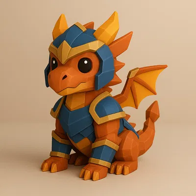 Mini Armored Dragon – Rồng Mini Bọc Giáp Low-Poly