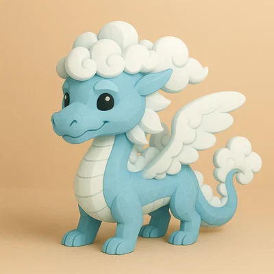 Mini Cloud Dragon (Rồng Mây Mini) – Model Low-poly dễ thương