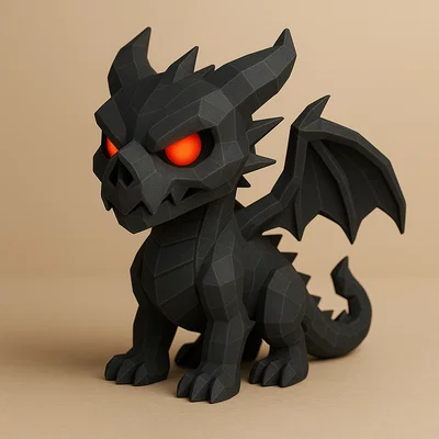 Mini Death Dragon – Rồng Low-Poly Dáng Tấn Công