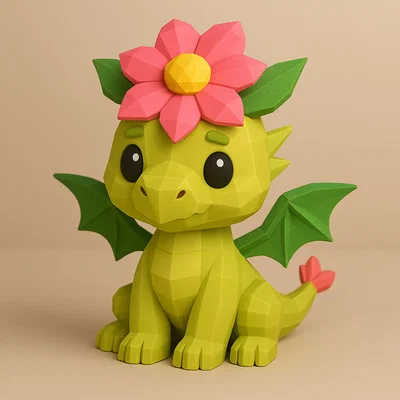 Mini Flower Dragon – Rồng hoa mini low-poly