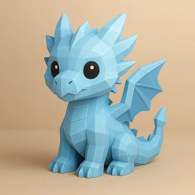 Mini Frozen Dragon – Rồng băng low-poly mini