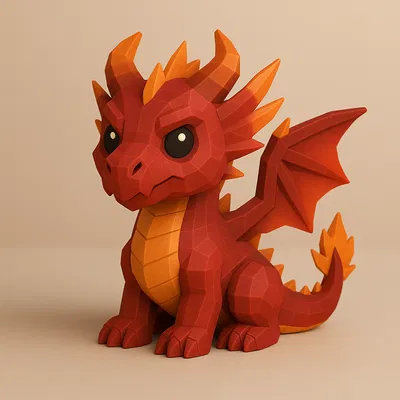 Mini Infernal Dragon – Rồng Low-Poly Dung Nham Mini