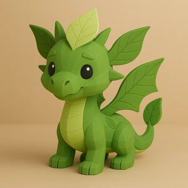 Mini Leaf Dragon – Rồng Lá mini low-poly - Image 1