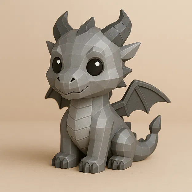 Mini Metal Dragon – Rồng Low-Poly Phong Cách Kim Loại - Image 1