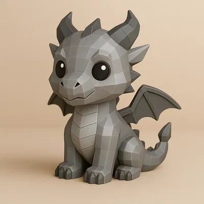 Mini Metal Dragon – Rồng Low-Poly Phong Cách Kim Loại